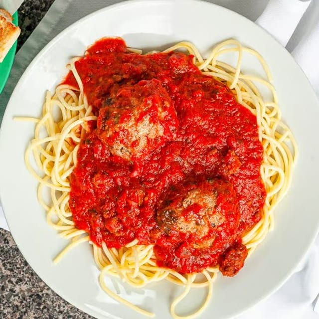 Spaghetti with Meatballs Dinner.