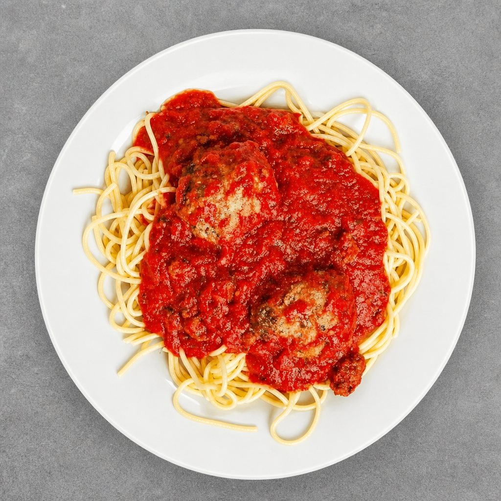 Spaghetti with Meat Sauce dinner.