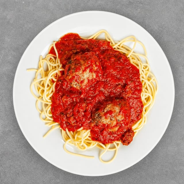 Spaghetti with Meat Sauce dinner.