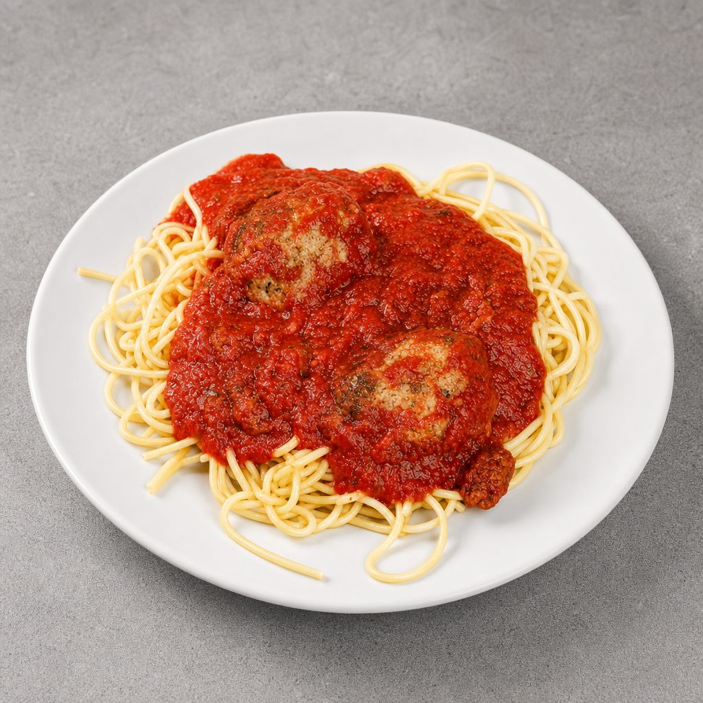 Spaghetti with Meatballs Dinner.
