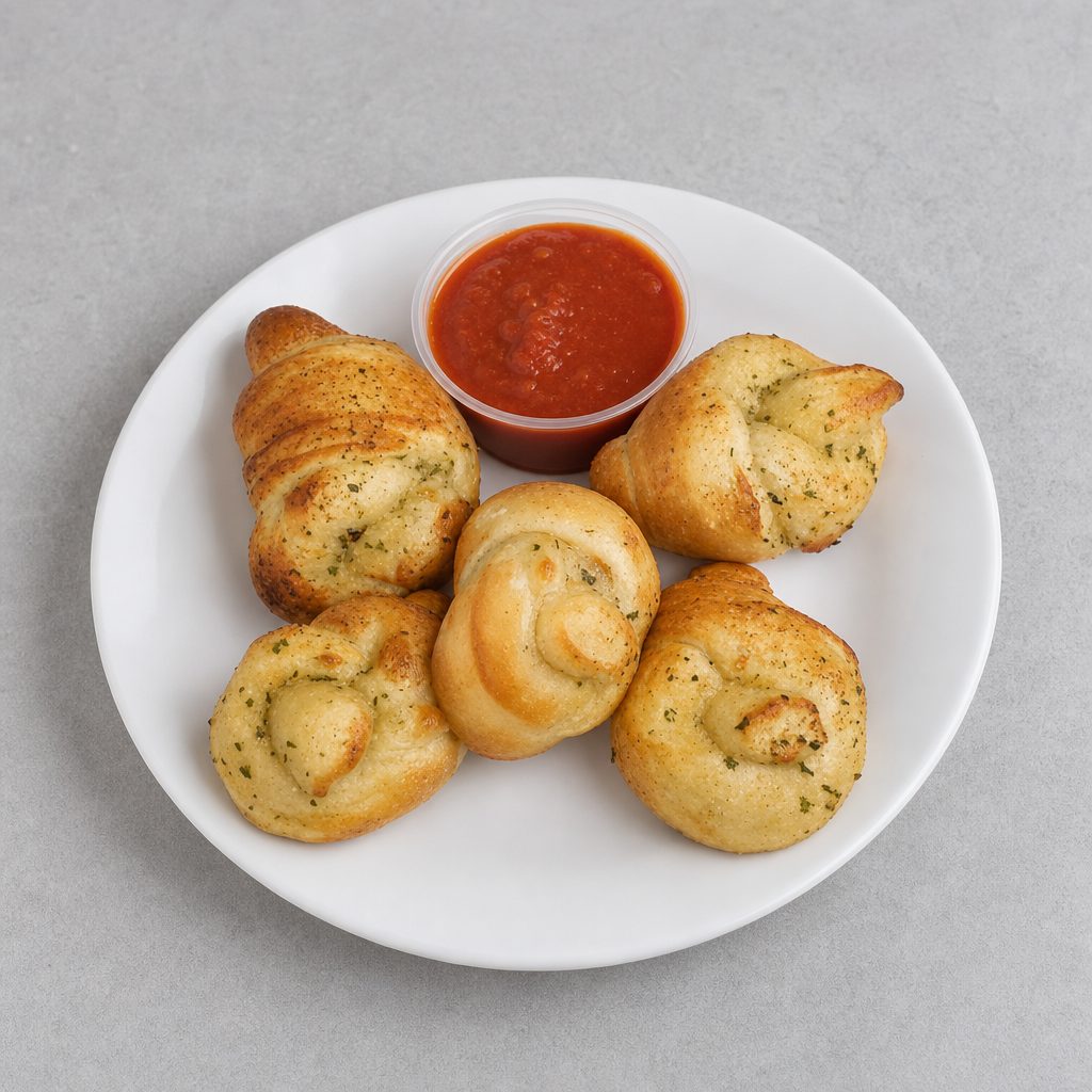 Garlic Knots with Sauce.