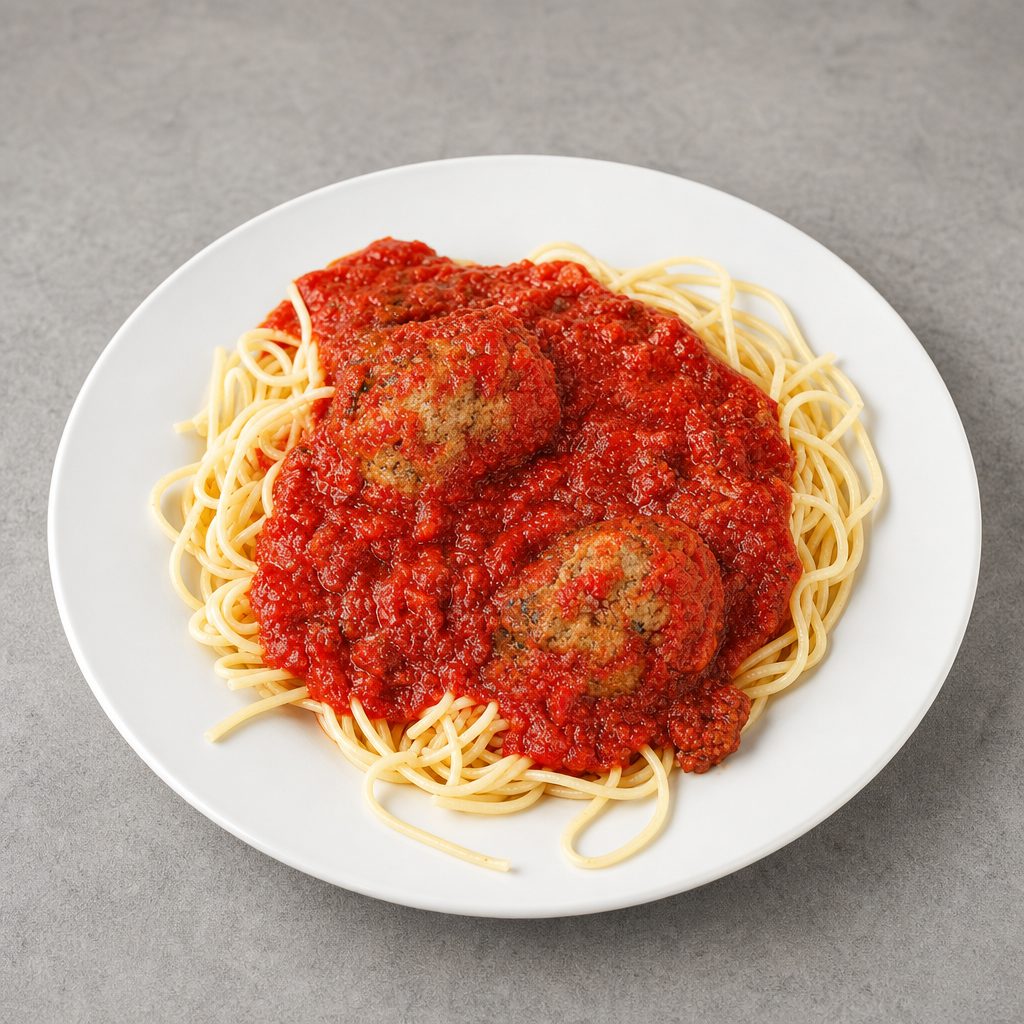 Spaghetti with Meat Sauce Dinner.