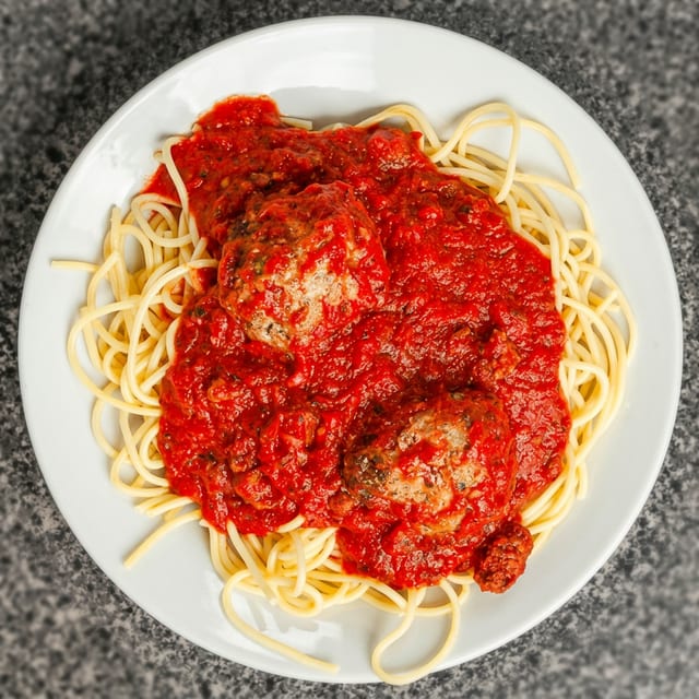 Spaghetti with Meatballs Dinner.