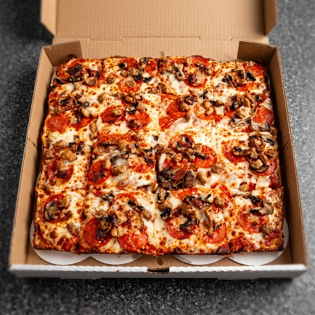 Sicilian Deep Dish Pizza.