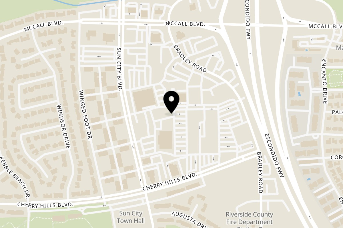 Map showing the location of Your Pizza Stop Menifee on 27192 Sun City Blvd in Menifee